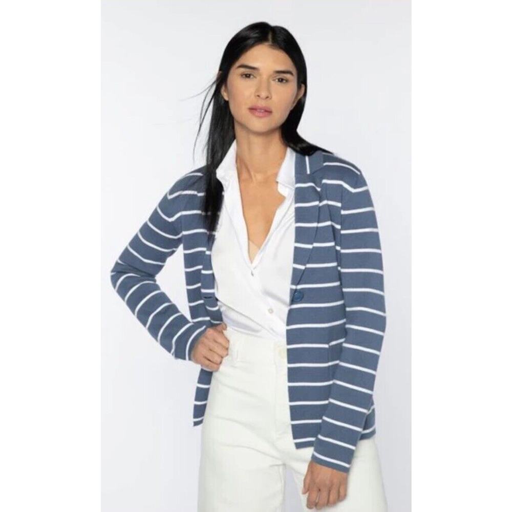 Kinross Cashmere Cardigan Blazer Knit Sz S Grey Notch Preppy Pockets Career $375